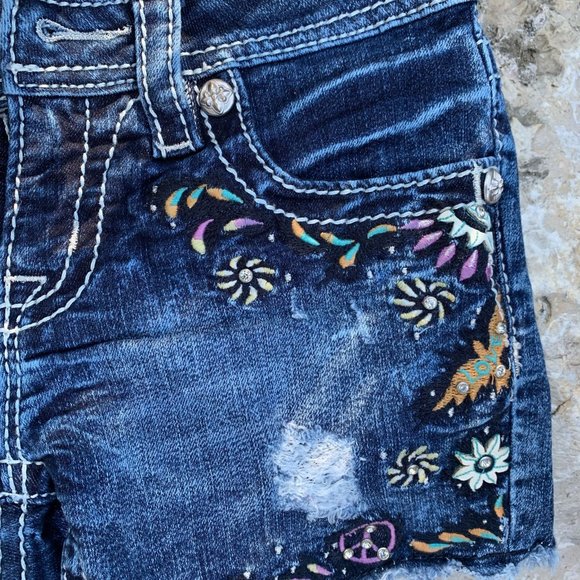 Miss Me Girls Shorts - Love Peace Doves - RARE HTF - Picture 7 of 12